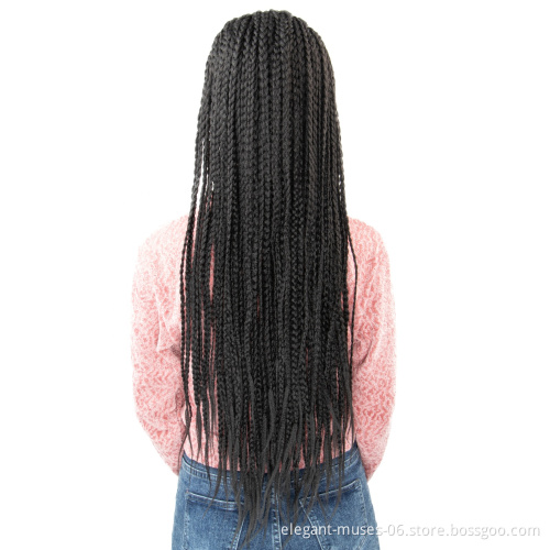 Crochet Micro Box Cornrow Braid Dreadlock Lace Frontal Wigs 100% Cheap Synthetic Fiber Hot Selling For Black Women Vendor
